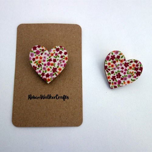 Handmade Heart Brooch