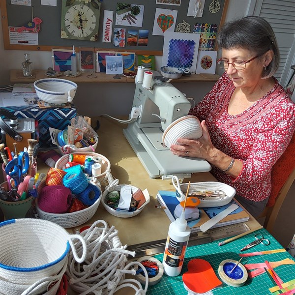 Jan at the sewing machine - 2Minty Studio